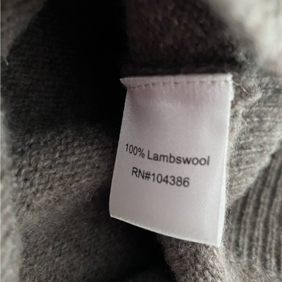 Garnet Hill Light Brown Neutral Lambswool Cardigan Sweater - Picture 8 of 9